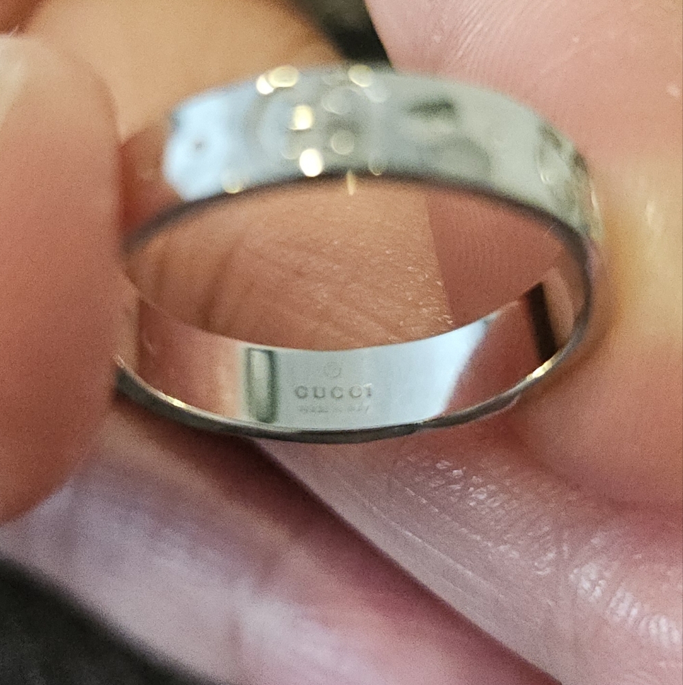 Authentic Gucci 18k white gold ring size 6 - Picture 7 of 13